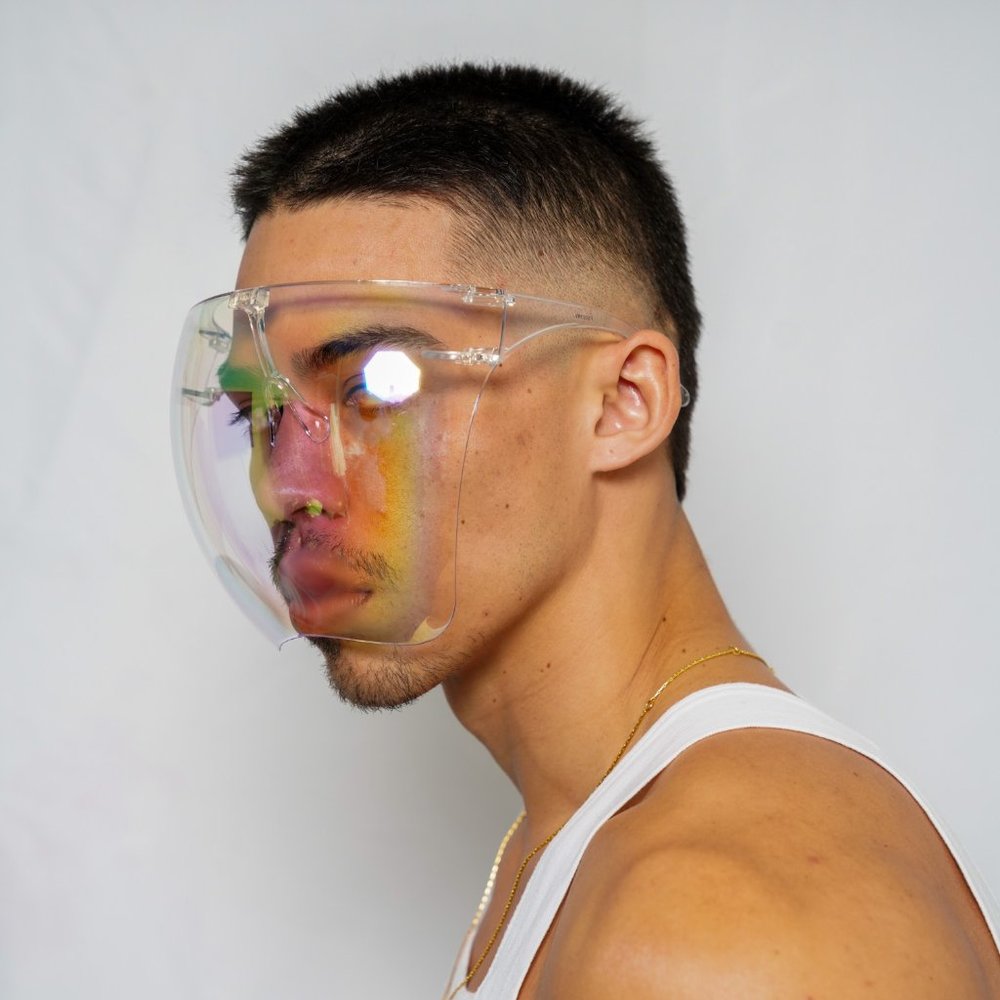 Clear Hologram Oversized Shield Visor Sunglasses